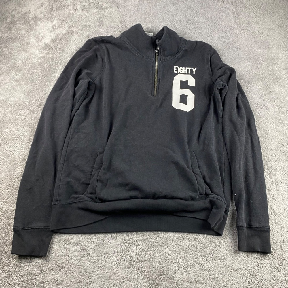 Victoria's Secret PINK Eighty 6 Sweatshirt Quarter Zip Womens Medium Gray